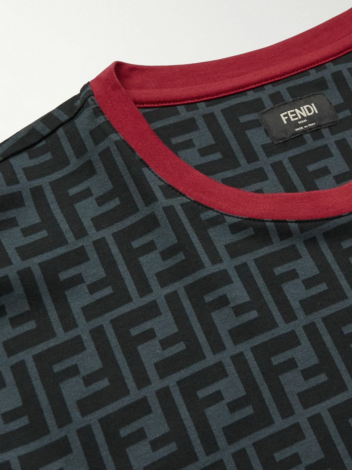 Fendi White Cotton Floral Logo T-Shirt