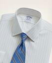 Brooks Brothers Men's Stretch Regent Regular-Fit Dress Shirt, Non-Iron Herringbone Thin Stripe Ainsley Collar | White