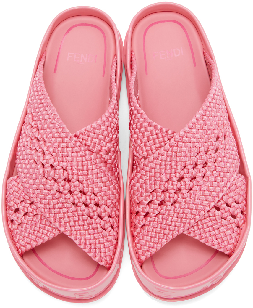 Fendi Pink 'Forever Fendi' Reflections Sandals Fendi