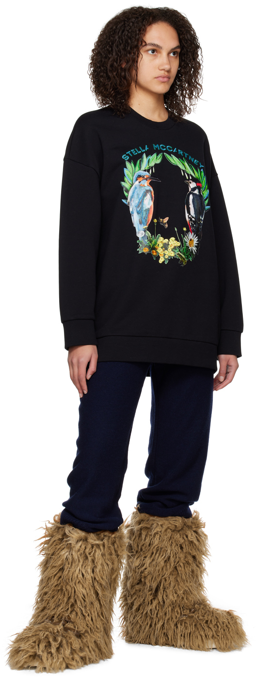 Stella McCartney Grey Sweatshirt With Multi Birds Printed