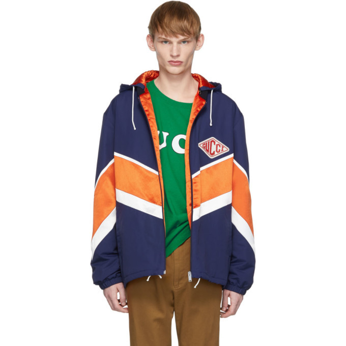 Gucci Orange and Navy Technical Jacket Gucci