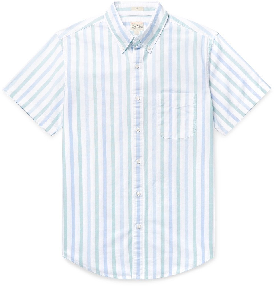 J.Crew - Slim-Fit Button-Down Collar Striped Pima Cotton Oxford Shirt ...