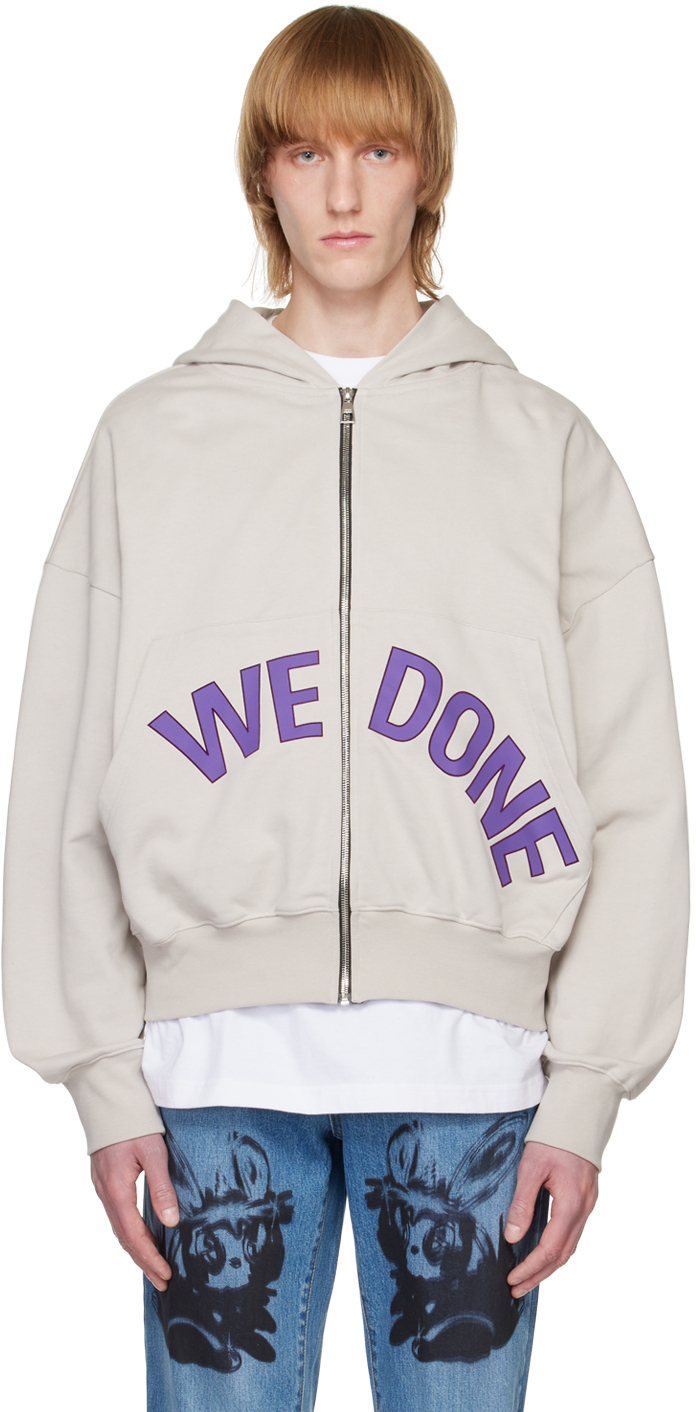 We11done Gray ZipUp Hoodie We11done