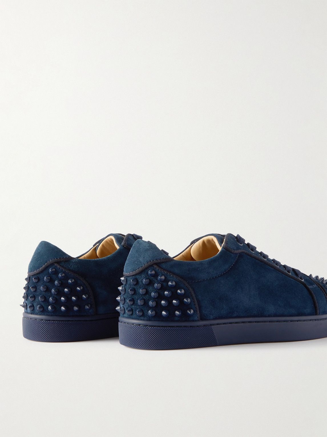 Christian Louboutin - Seavaste 2 Orlato Studded Suede Sneakers - Blue ...
