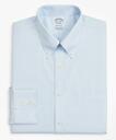 Brooks Brothers Men's Stretch Regent Regular-Fit Dress Shirt, Non-Iron Twill Button-Down Collar Micro-Check | Light Blue