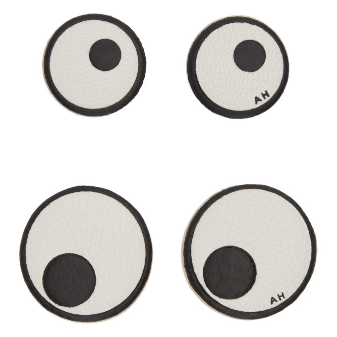 Anya Hindmarch OffWhite Leather Eyes Stickers Anya Hindmarch