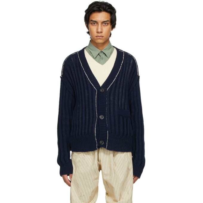 navy cotton cardigan
