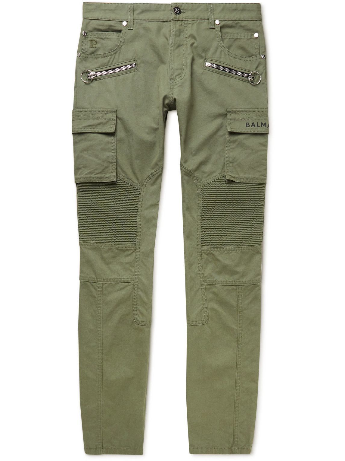 Slim-Fit Logo-Print Cotton-Canvas Cargo 