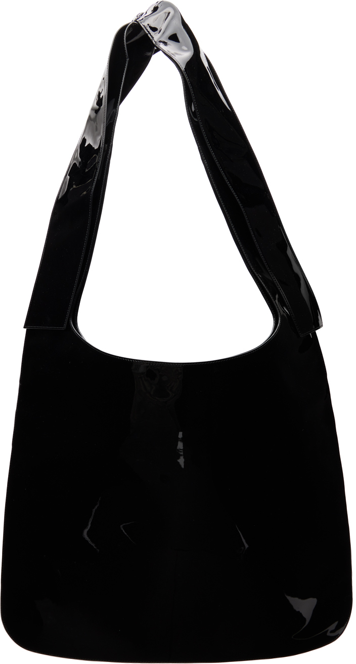 We11done Black Flat Shoulder Bag We11done