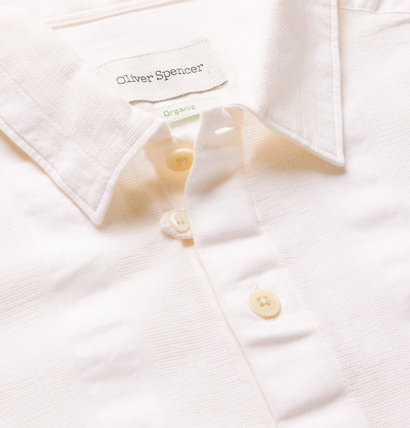 OLIVER SPENCER - Striped Linen Shirt - Neutrals