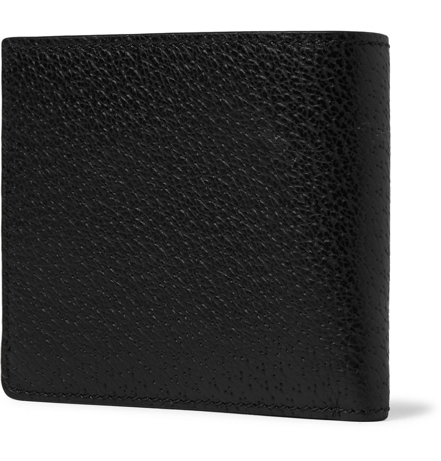 Versace Embellished FullGrain Leather Bifold Wallet Black Versace
