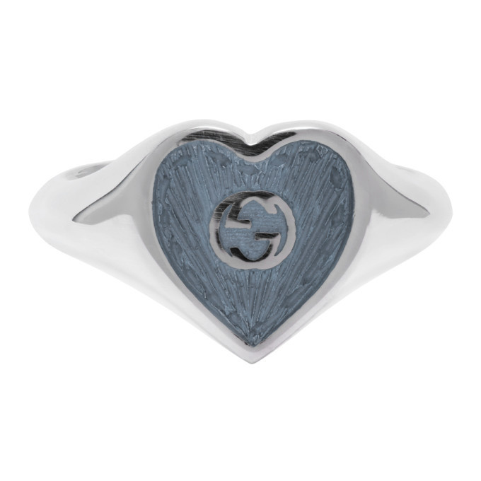 gucci heart ring blue