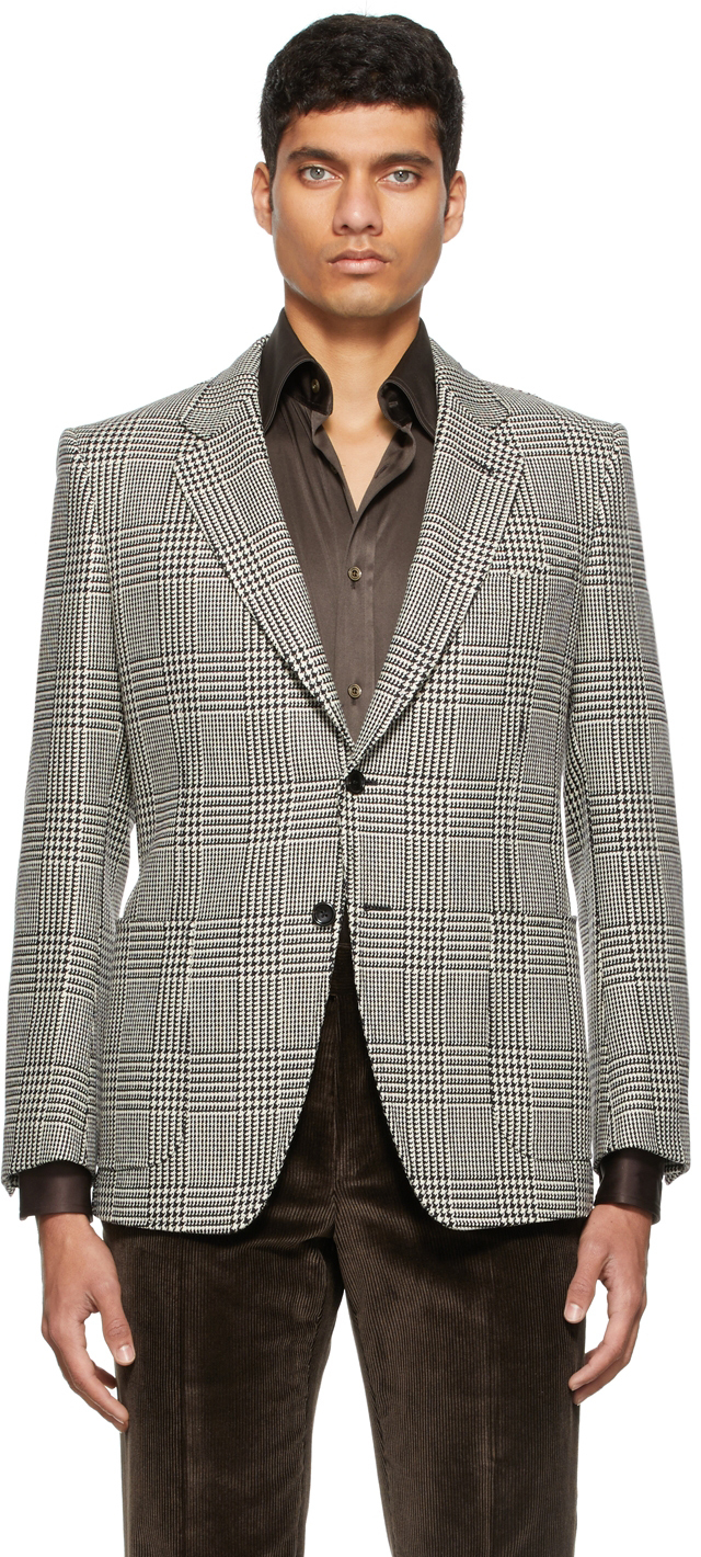 TOM FORD Black & White Prince Of Wales O'Connor Blazer TOM FORD