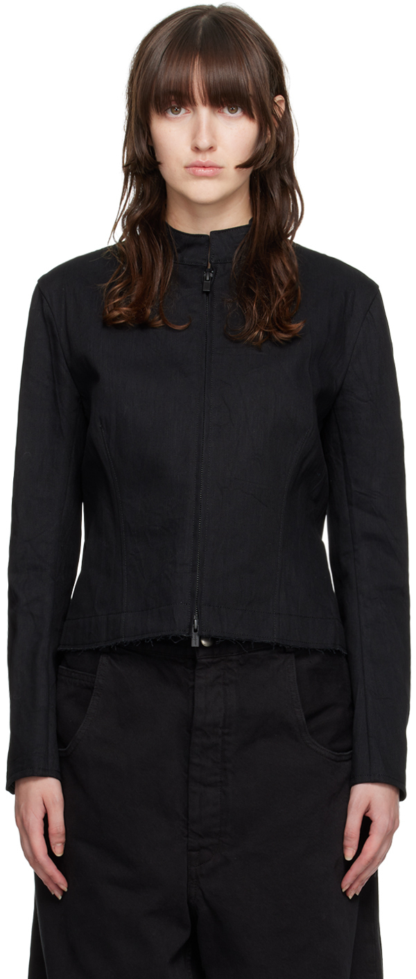 Yohji Yamamoto Black Mock Neck Jacket Yohji Yamamoto
