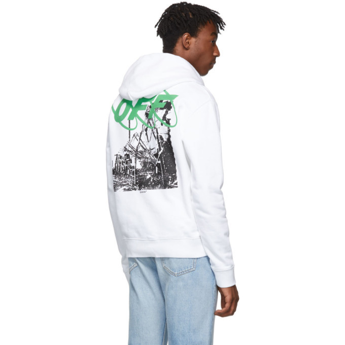 Black Ruined Factory Slim Hoodie Off-White
