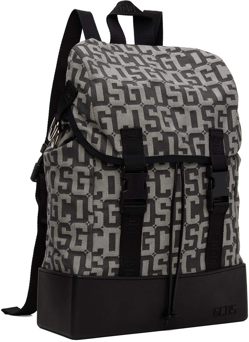 GCDS Black Monogram Backpack GCDS