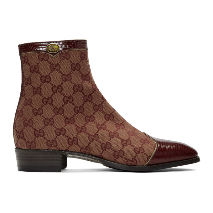 gucci burgundy boots