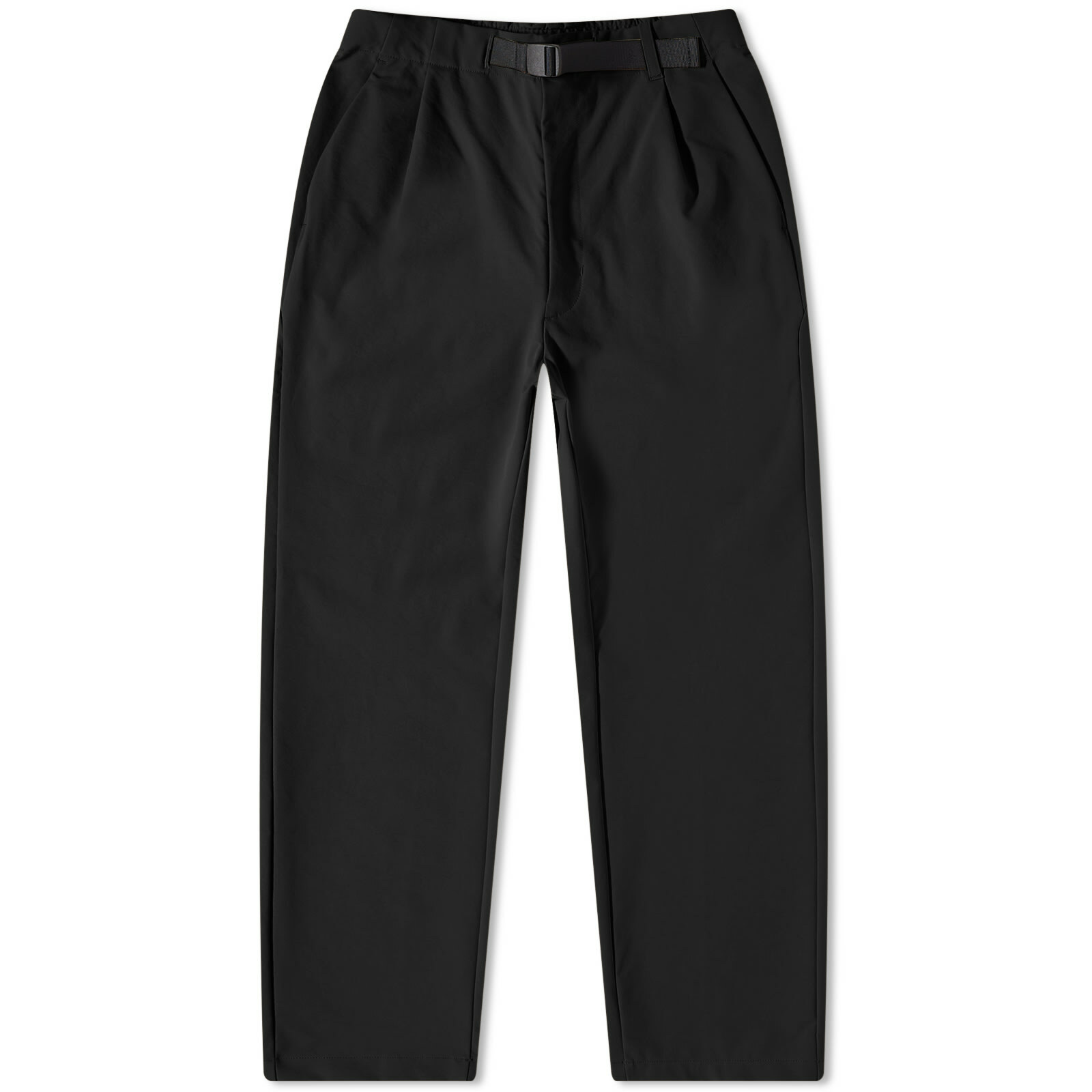 Goldwin Men's One Tuck Tapered Stretch Pants in Black Goldwin