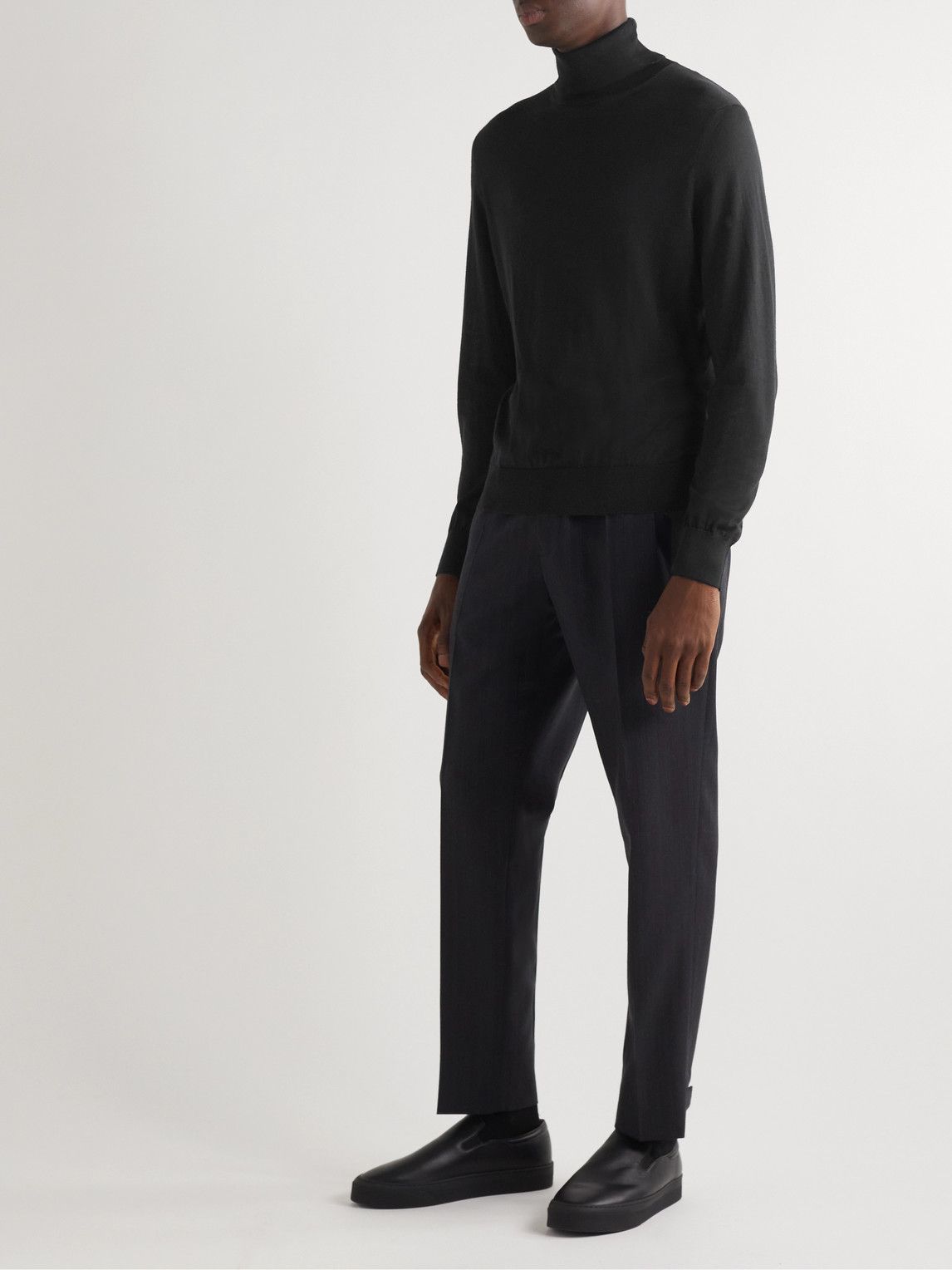 Ermenegildo Zegna - Slim-Fit Vicuña Wool Rollneck Sweater - Black ...