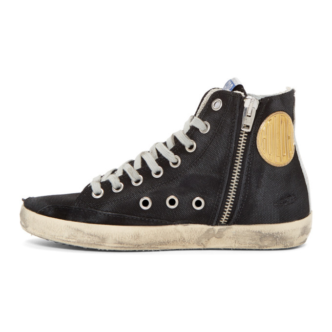 golden goose black high top with studs