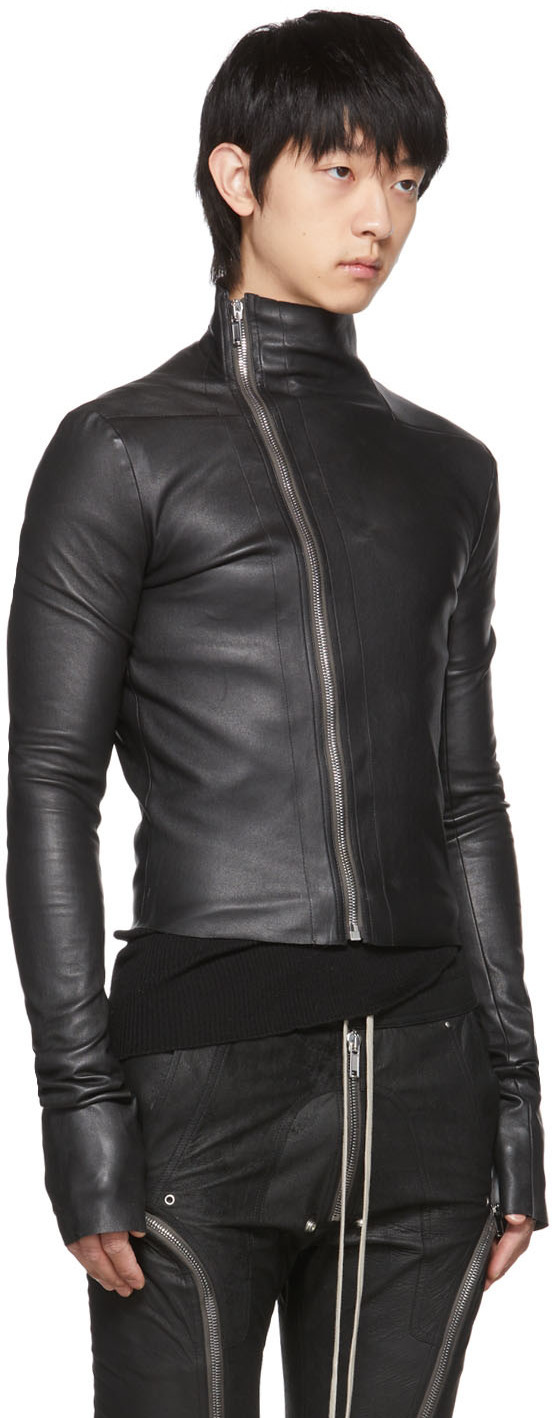 Rick Owens Black Gary Leather Jacket
