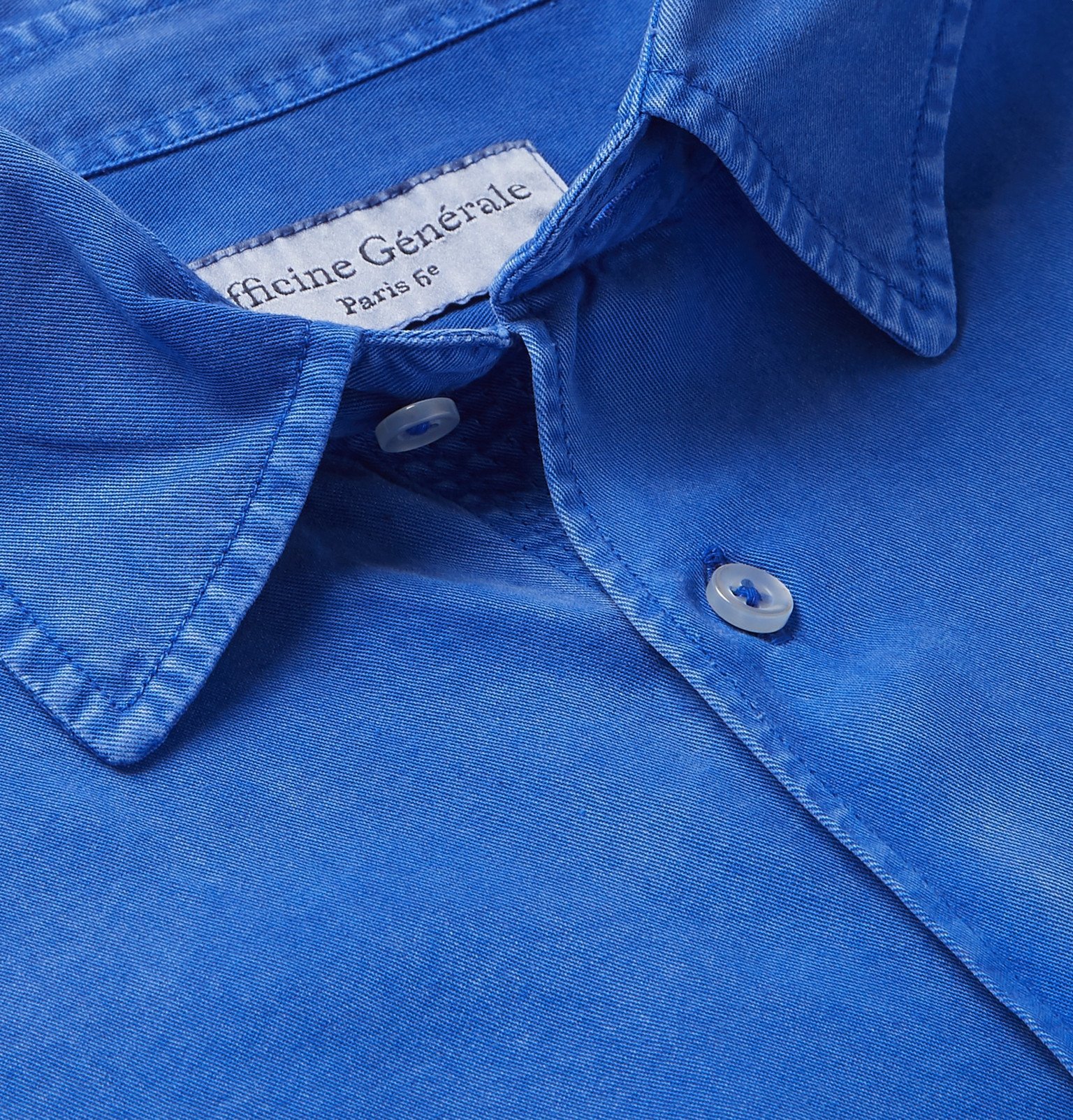 Officine Generale - Benoit Pigment-Dyed Lyocell Shirt - Blue Officine ...