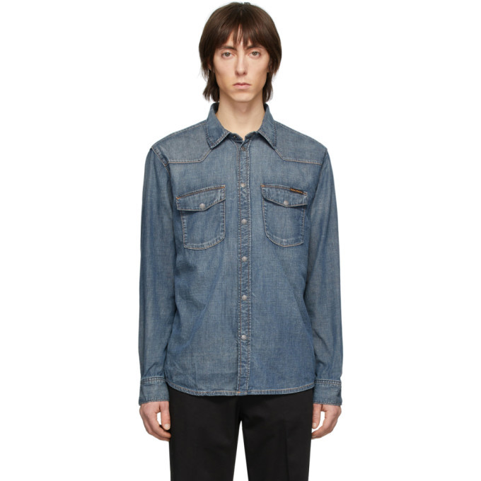 Nudie Jeans Blue George Shirt Nudie 