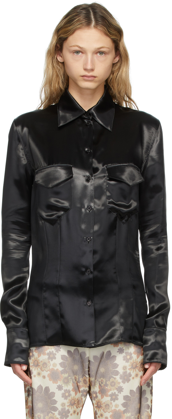 Kwaidan Editions Black Light Satin Shirt Kwaidan Editions