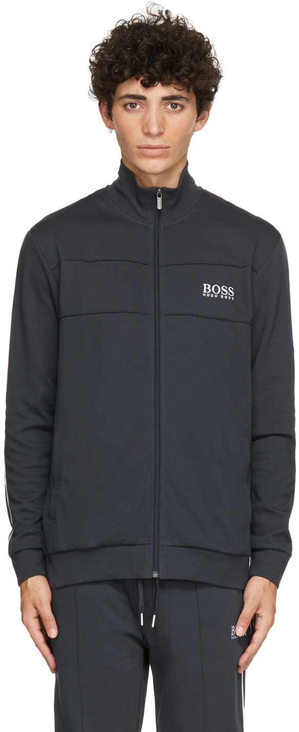 Boss Navy Tracksuit Zip-Up Sweater BOSS