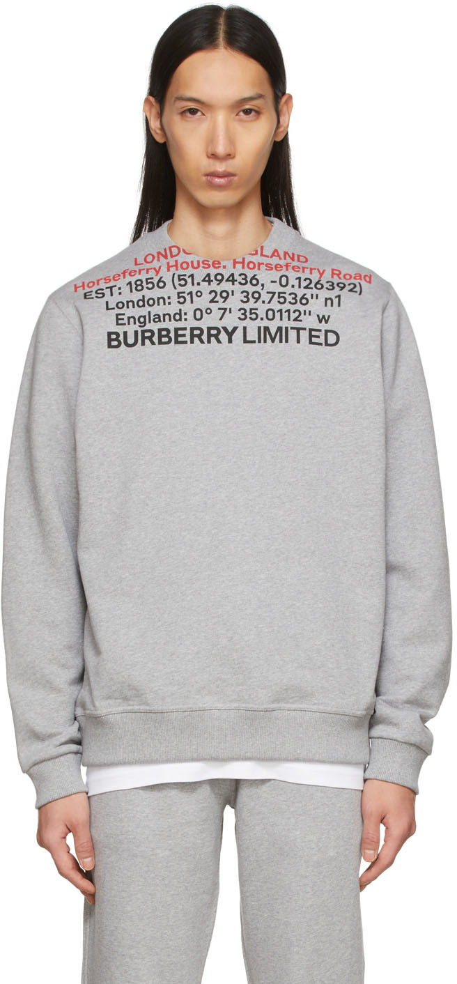 Photo: Burberry Grey Location Sweatshirt