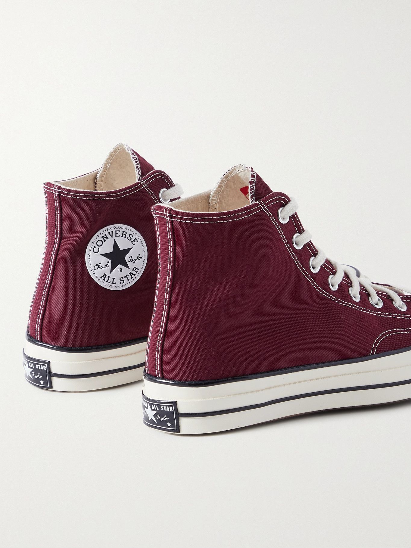 Converse - Chuck 70 Recycled Canvas High-Top Sneakers - Burgundy Converse