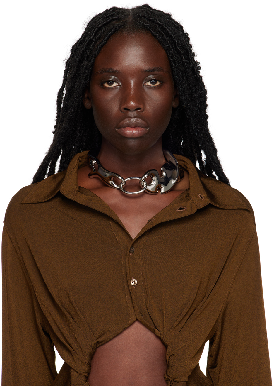 Y/Project Silver Sculpted Necklace Y/Project