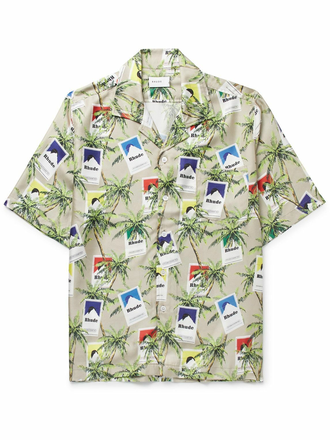 Rhude - Camp-Collar Printed Silk-Twill Shirt - Green Rhude