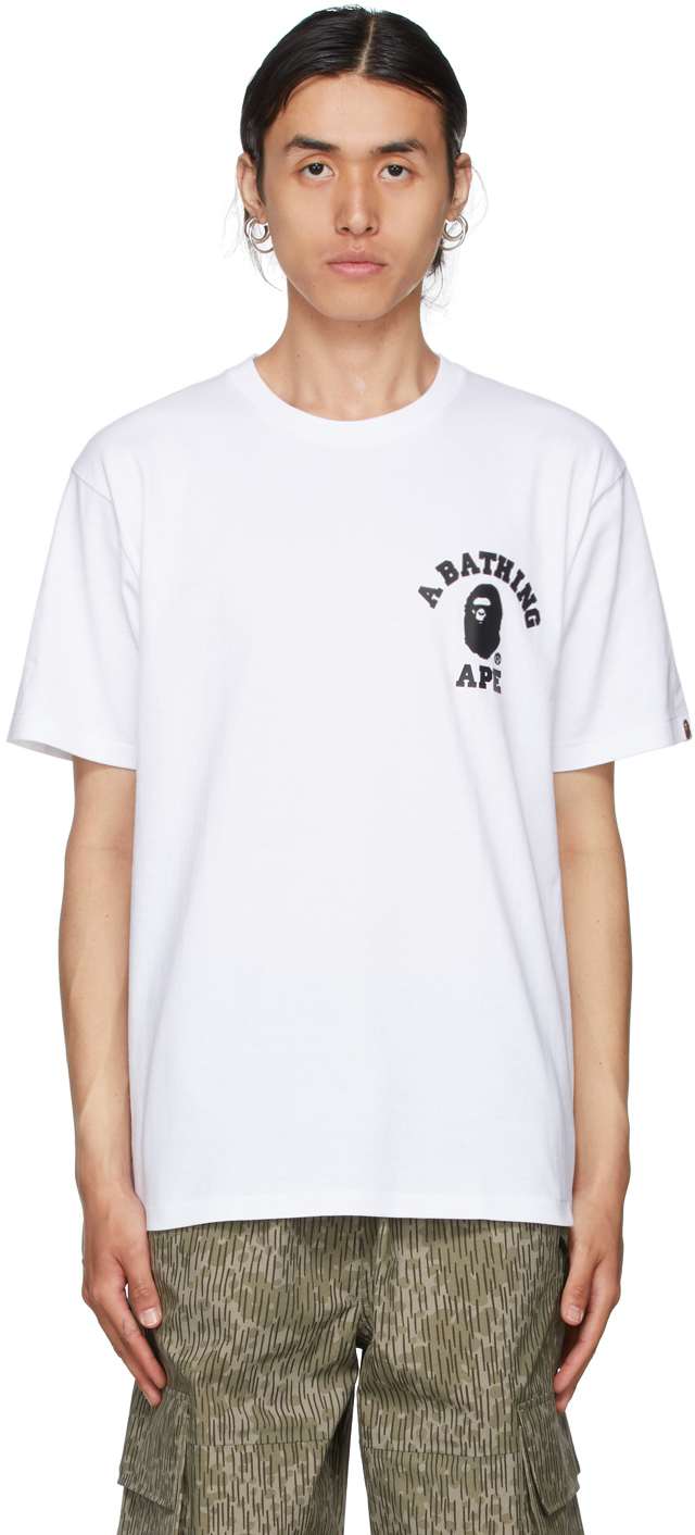BAPE White Silicon College One Point T-Shirt