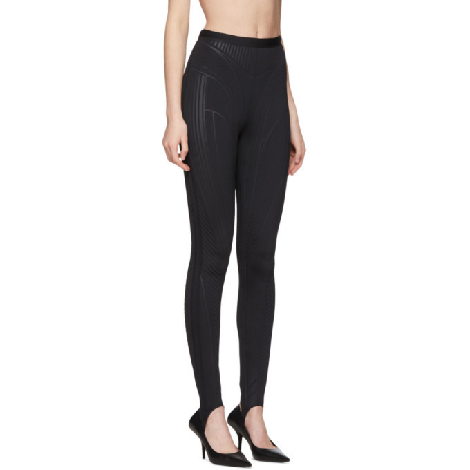 Mugler Black Scuba Leggings Mugler
