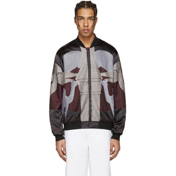 Rochambeau Black Rising Moon Stones Bomber Jacket Rochambeau