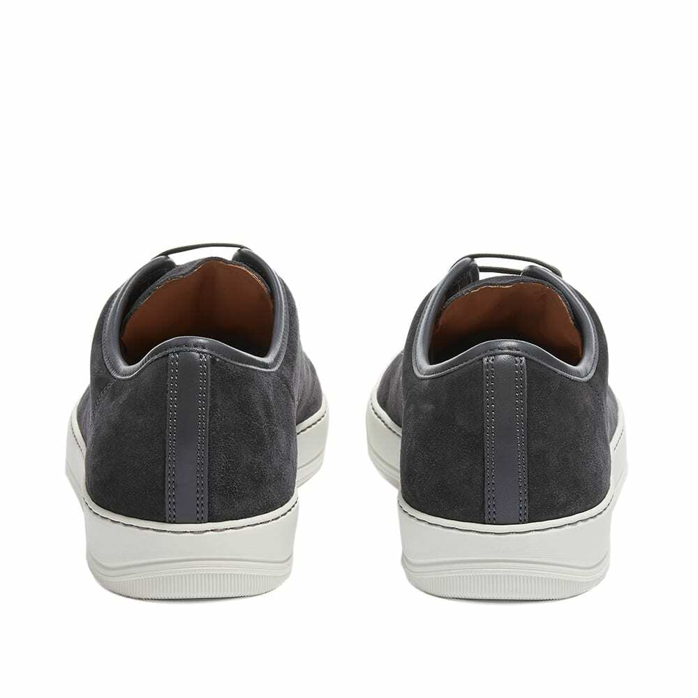 Lanvin Men's Patent Toe-Cap Sneakers in Elephant Grey Lanvin