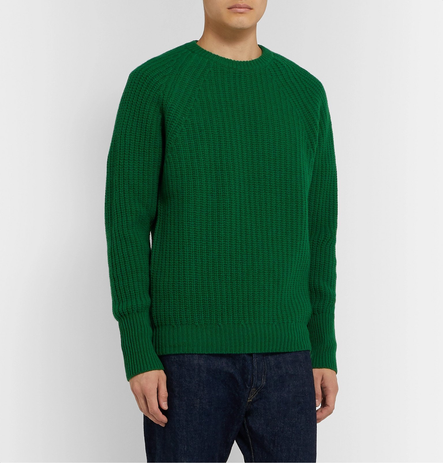 Barbour - White Label Tynedale Ribbed Wool Sweater - Green