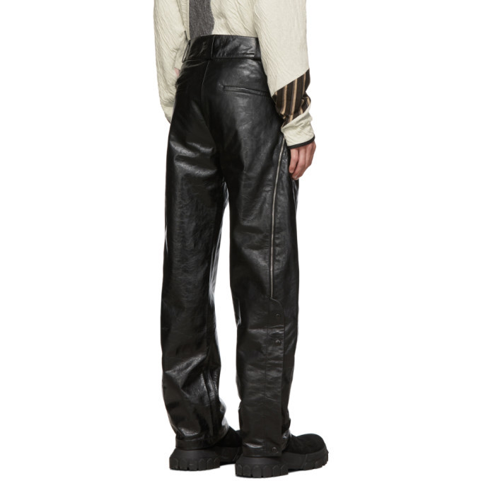 Kiko Kostadinov Black Leather Irene Trousers Kiko Kostadinov