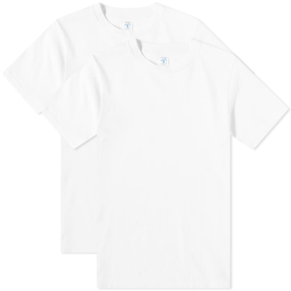 Velva Sheen Men's 2 Pack Plain T-Shirt in White Velva Sheen