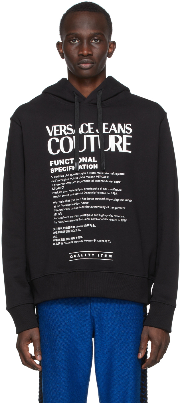 Versace Jeans Couture Black Logo Hoodie Versace