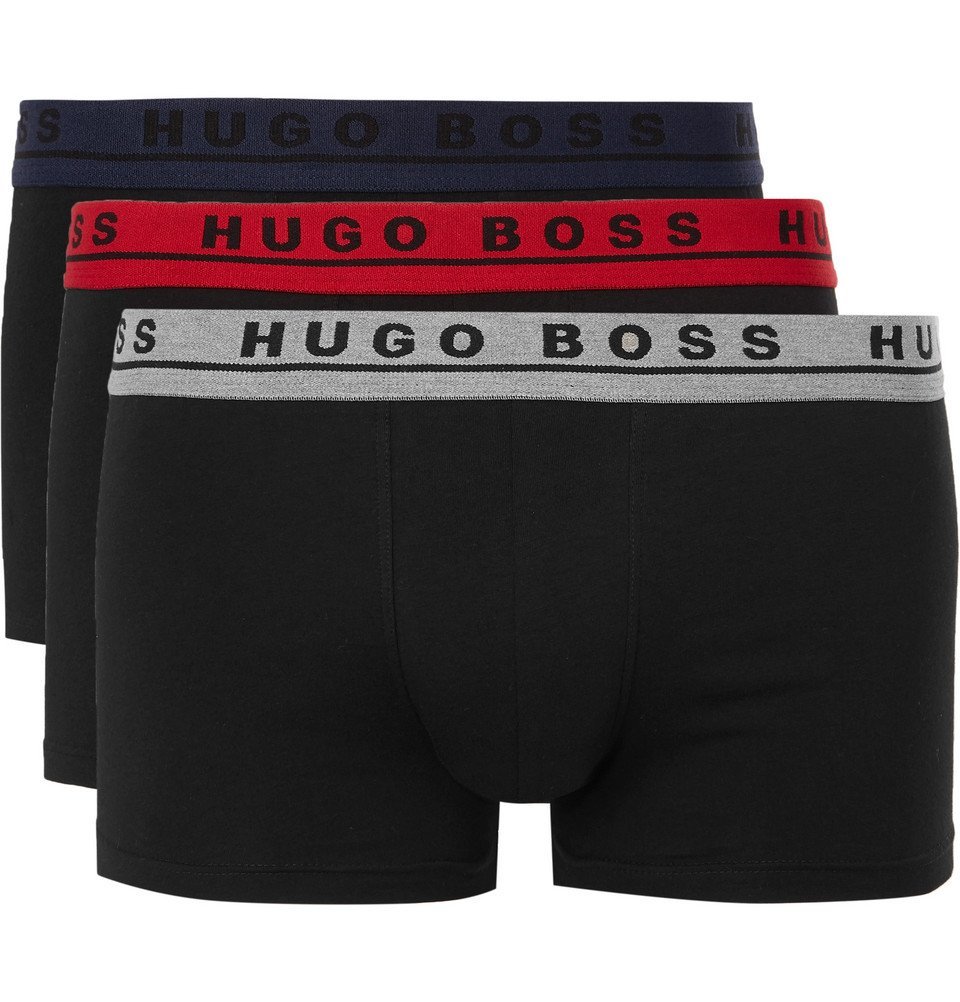 Hugo Boss - Three-Pack Stretch-Cotton Boxer Briefs - Men - Black Hugo Boss