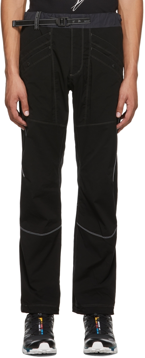 black stretch pants with pockets