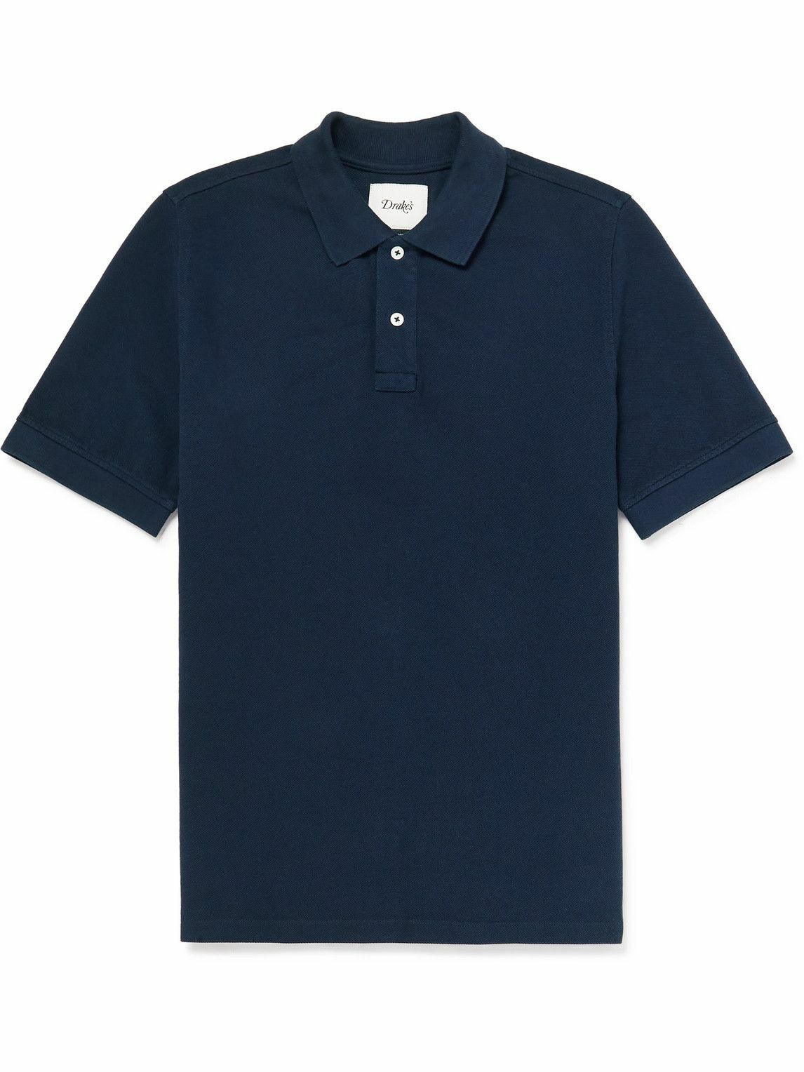 Photo: Drake's - Slim-Fit Cotton-Piqué Polo Shirt - Blue
