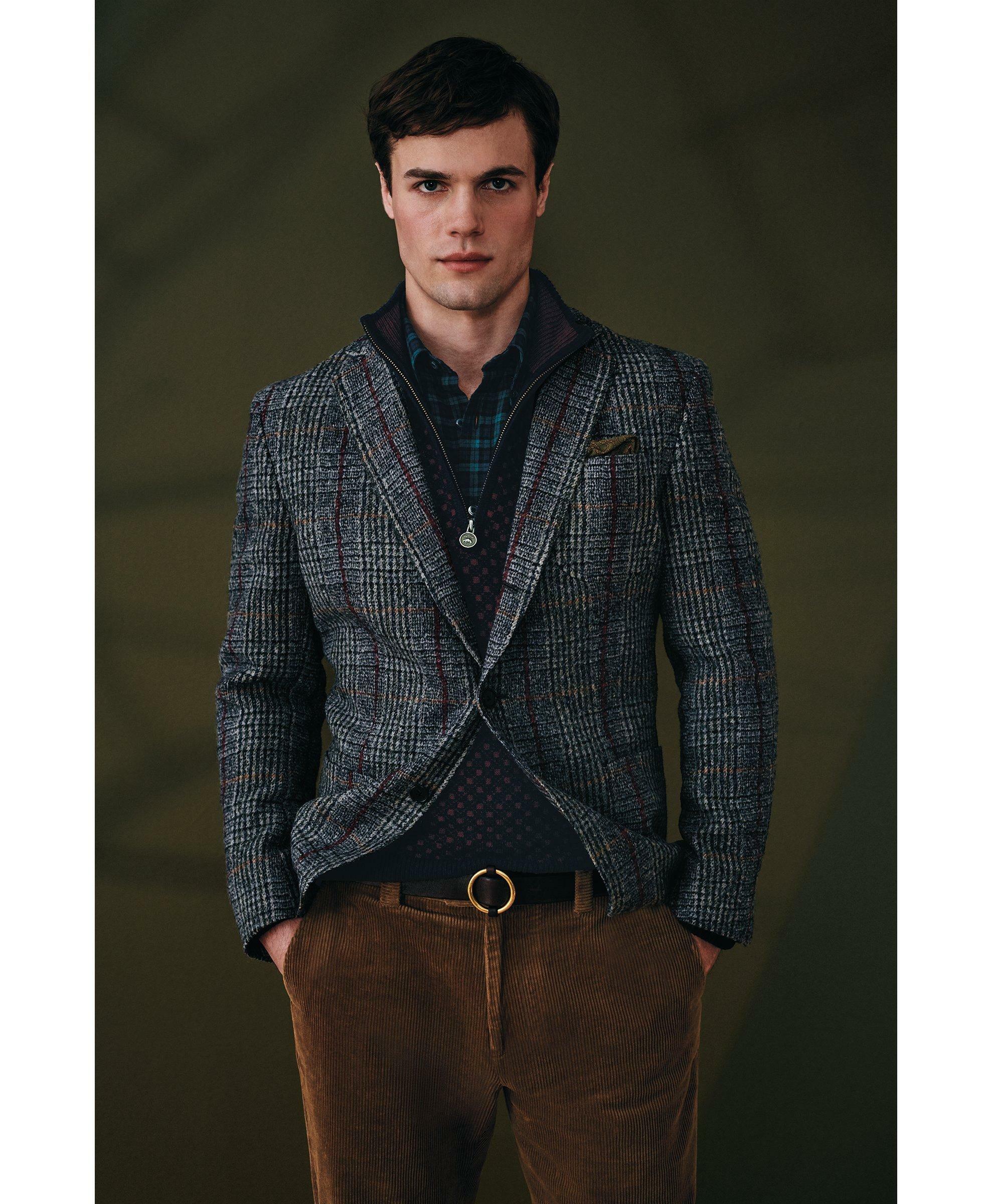 Brooks Brothers Men's Wool Nordic Half-Zip Sweater | Burgundy/Navy