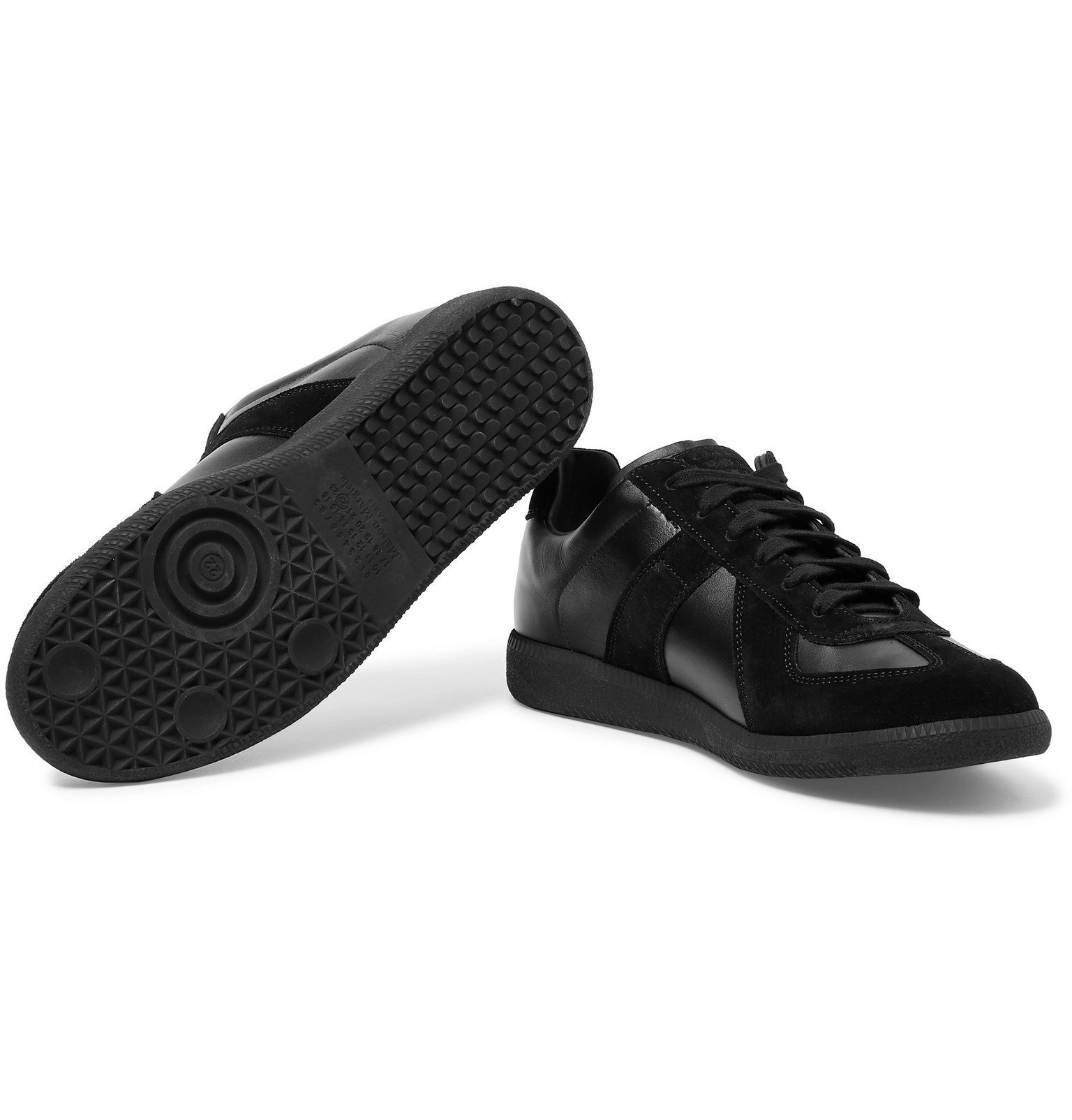 Maison Margiela - Replica Suede and Leather Sneakers - Black Maison ...