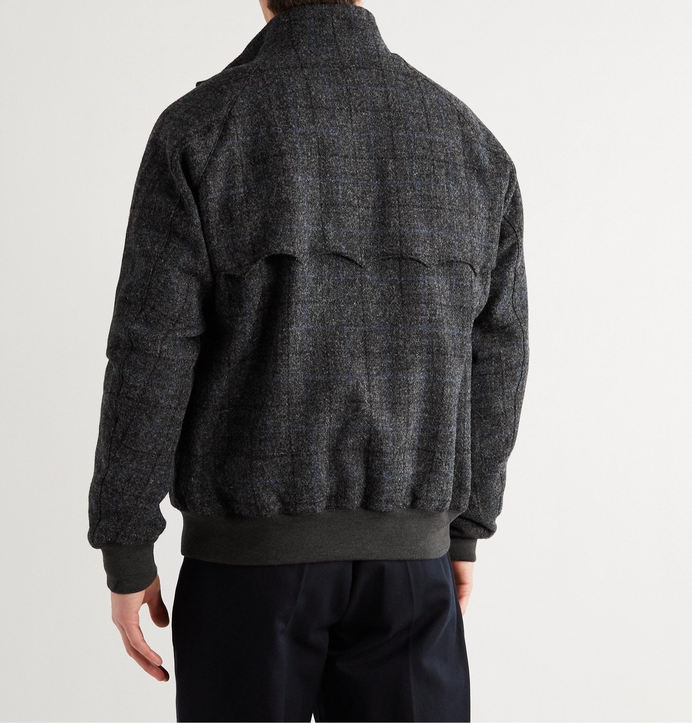 Baracuta - G9 Checked Virgin Wool-Tweed Harrington Jacket - Gray Baracuta