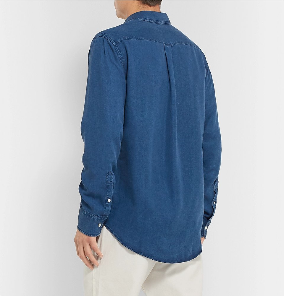 - Button-Down Collar Indigo-Dyed Tencel Shirt - NN07