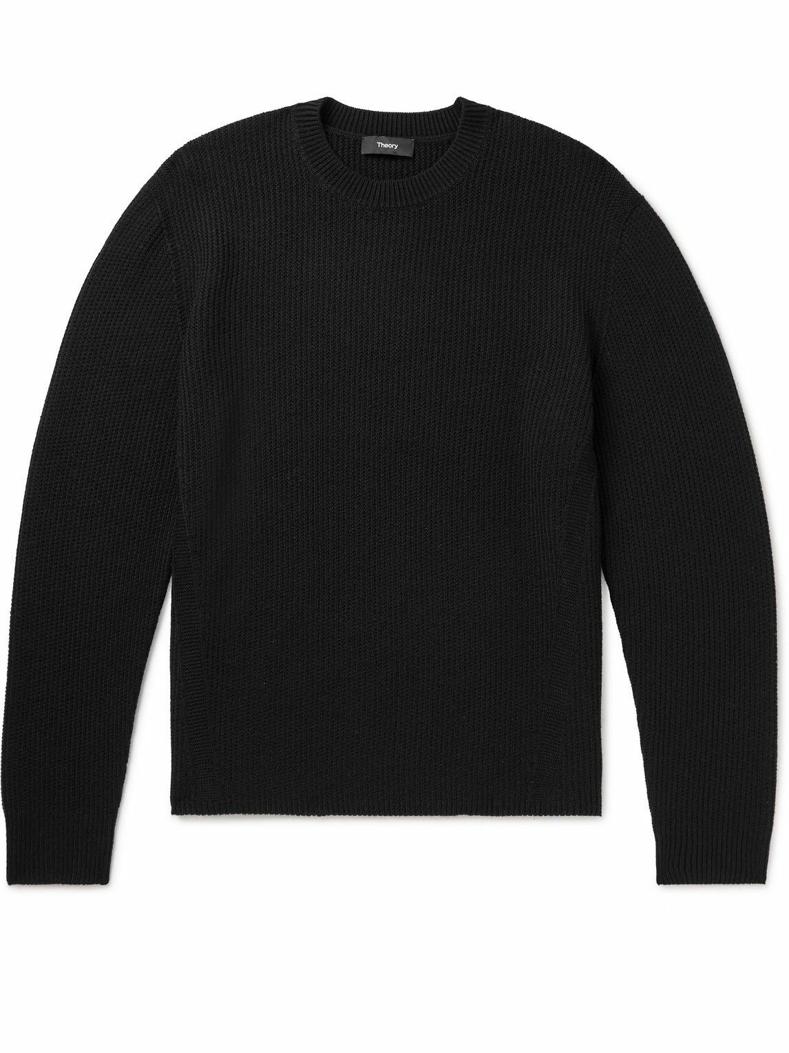 Theory - Ribbed Merino Wool Sweater - Black Theory