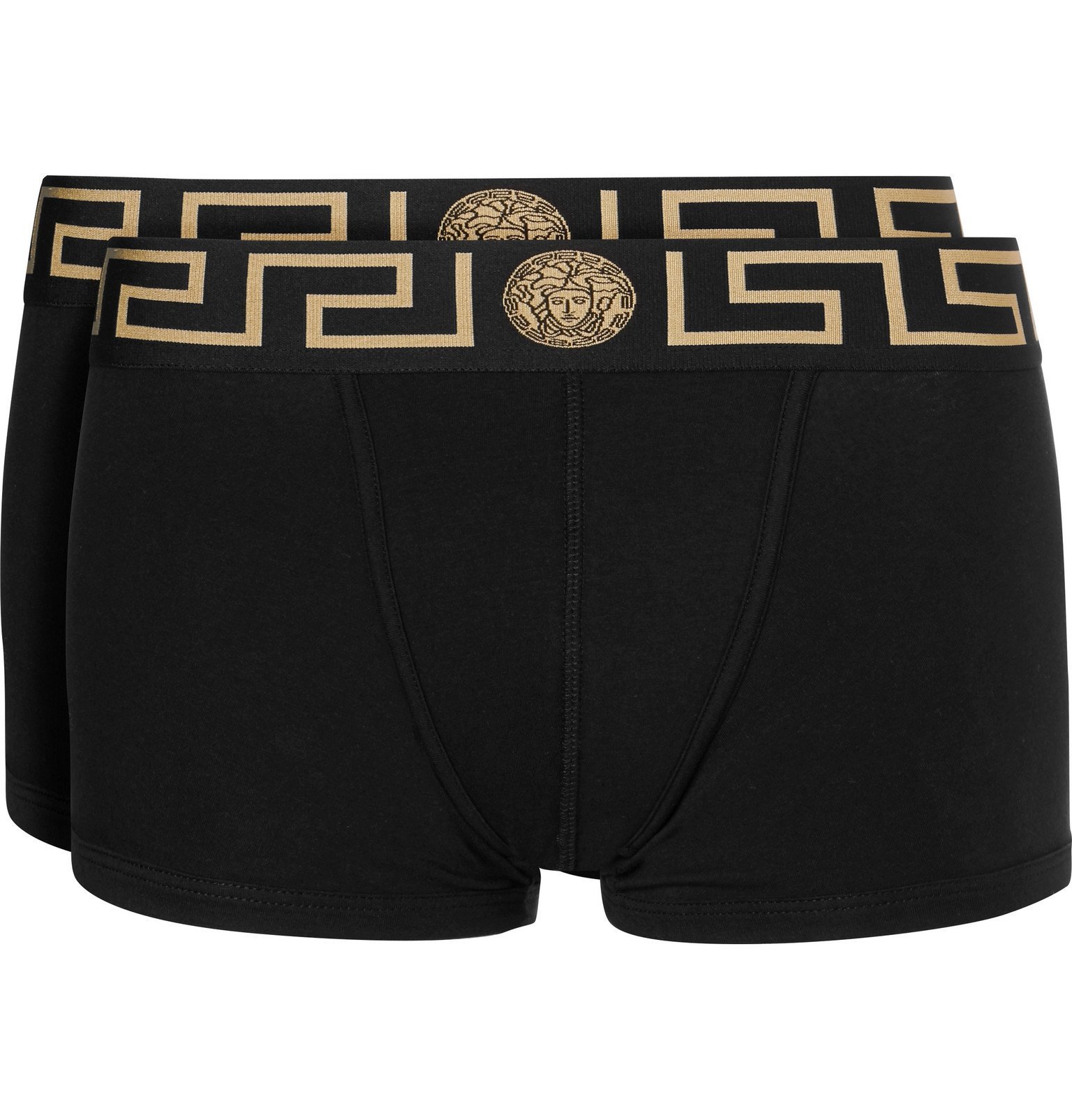 Versace - Two-Pack Stretch-Cotton Boxer Briefs - Black Versace